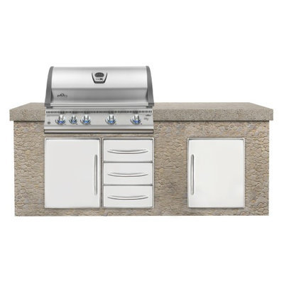 Napoleon BILEX605RBIPSS Built In Liquid Propane Mirage/Lex Grill with 80 000 BTUs 5 Burners Three 304 Stainless Steel Commercial Grade Burners LIFT EASE and
