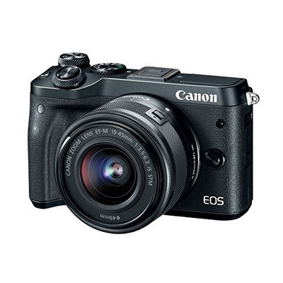 Canon M6 EOS 24.2MP Mirrorless Digital Camera with EF-M 15-45mm IS STM Lens (Black)