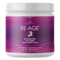 Collagen Peptides Hydrolysate Proteins Powder - with Resveratrol, Hyaluronic Acid, Vitaberry| Paleo Friendly, Grass Fed, and Antioxdiant Boost | Strawberry Lemonade Flavor - RevAge (0.22LB)
