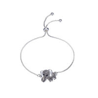 Sparkle Allure 6227 Crystal Kingdom Critter Womens Clear Silver Over Brass Bolo Bracelet