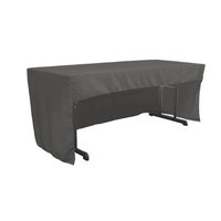 LA Linen TCpop-OB-fit-72x30x30-CharcoalP34 1.95 lbs Open Back Polyester Poplin Fitted Tablecloth Charcoal