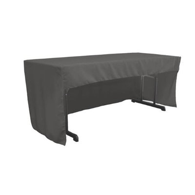 LA Linen TCpop-OB-fit-72x30x30-CharcoalP34 1.95 lbs Open Back Polyester Poplin Fitted Tablecloth Charcoal
