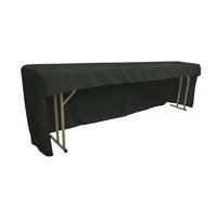 LA Linen TCpop-OB-fit-96x18x30-BlackP24 Open Back Polyester Poplin Fitted Tablecloth for Classroom Tables Black