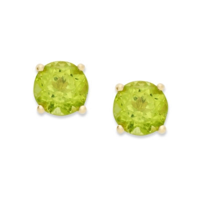 Victoria Townsend 18k Gold over Sterling Sterling Earrings, August's Birthstone Peridot Stud Earrings (1-3/4 ct. t.w.)