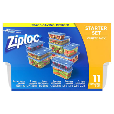Ziploc Starter Variety Pack Containers 11ct, Blue