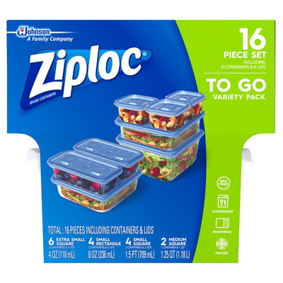 Ziploc To Go Variety Pack Containers 8ct, Blue