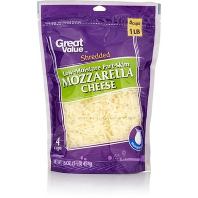 Great Value Shredded Mozzarella Cheese, Low-Moisture Part-Skim, 16 oz