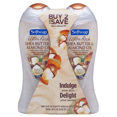 Softsoap Body Butter Shea & Almond Oil Moisturizing Body Wash - 2 Count (15 oz each)
