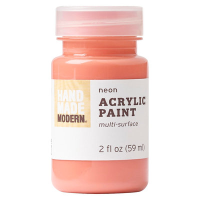 Plaid Enterprises, Inc. Hand Made Modern - 2oz Acrylic Paint - Neon - Hot Coral