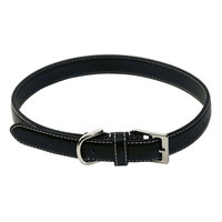 Brookstone Royce Leather Perry Street Dog Collar - Medium (Black)