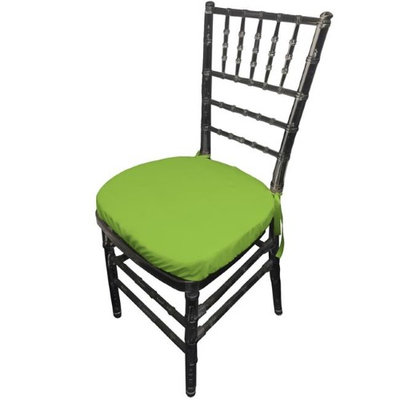 LA Linen PopChiavaryPadCover-Pk4-LimeP84 Polyester Poplin Chiavary Chair Cushion Cover Lime - Pack of 4