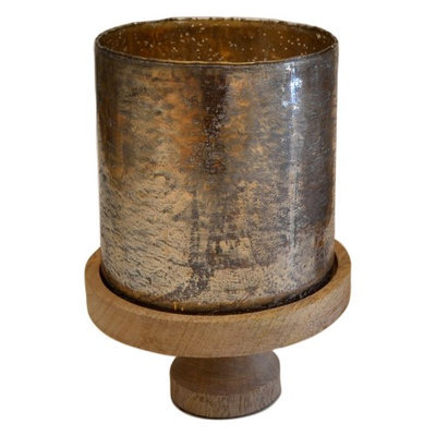 Rojo 16 618-M 9 x 9 x 12.5 in. Brunei Mango Gold Cylinder Medium