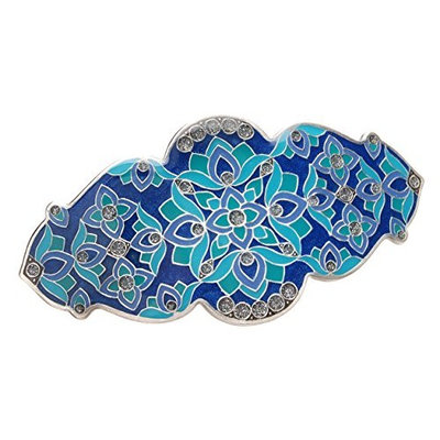 L. Erickson Floral Mosaic Barrette - Blue
