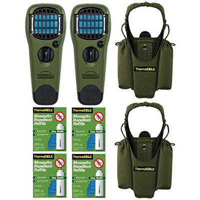 Thermacell Repeller and Holster (2-Pack) Olive & 4 Refills Kit
