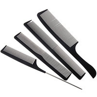 Healthcom Hair Salon Brush Hairdressing Styling Hair Care Comb Professional Styling Comb Set.4 Pack,Black