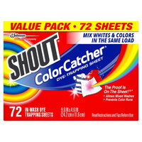 S.c. Johnson Shout Color Catcher In-Wash Dye Trapping Sheets - 72 Count