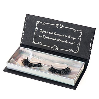 Lunamoon 3D Mink Fur Fake Eyelashes 100% Siberian Mink Fur Hand-made False Eyelashes Natural Look for Women’s Makeup 1 Pair Package
