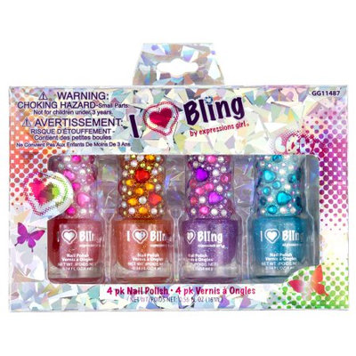 Expressions Girl I Love Bling Gem Top Nail Polish, 4 Ct