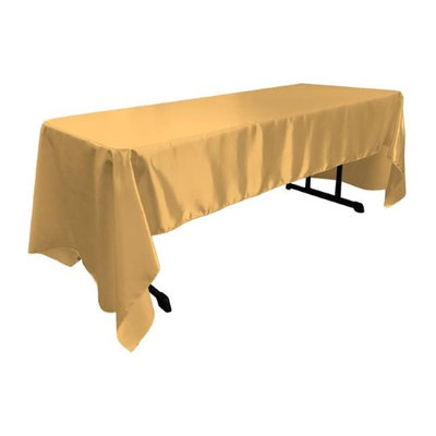 LA Linen TCbridal60X120-GoldB14 Bridal Satin Rectangular Tablecloth Gold - 60 x 120 in.