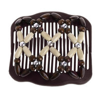 Susada Magic Wood Beads Double Hair Comb Clip Stretchy Women Hair Accessories