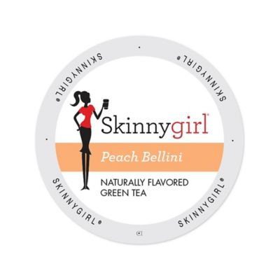 Single Cup Coffee Skinnygirl Peach Bellini Green Tea, Single Serve Cup Portion Pack for Keurig K-Cup Brewers