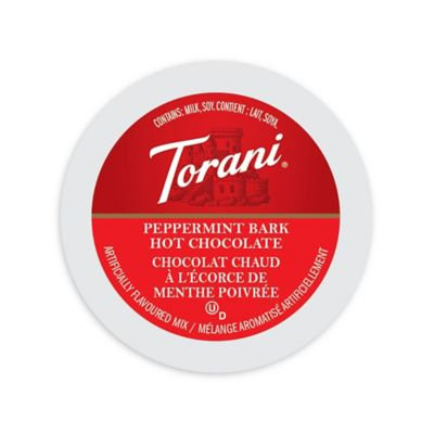 Single Cup Coffee Torani Indulgent Beverages Peppermint Bark Hot Chocolate, Single Serve Cup Portion Pack for Keurig K-Cup Brewers