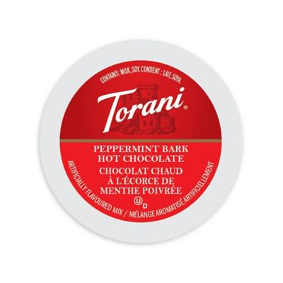 Single Cup Coffee Torani Indulgent Beverages Peppermint Bark Hot Chocolate, Single Serve Cup Portion Pack for Keurig K-Cup Brewers