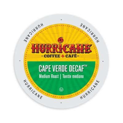 Single Cup Coffee Hurricane Coffee And Tea Cape Verde Decaf, RainforestAlliance, Single Serve Cup Portion Pack for Keurig K-Cup Brewers