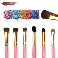LiPing 7PCS CosmeticMakeup Brush Premium Foundation Brush Tool Eyeliner Lip Cosmetic Brush Eyeshadow Brush Set (Hot pink)