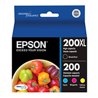 Epson(R) 200XL/200 (T200XL-BCS) DuraBrite(R) Ultra Black/Color Ink Cartridges, Pack Of 4