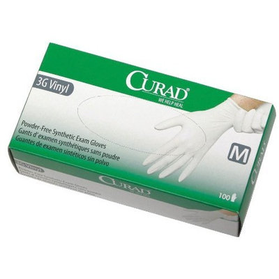 CUR8235 - CURAD Powder-Free Latex-Free 3G Vinyl Exam Gloves,Medium