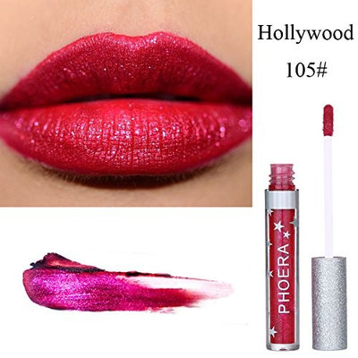 Velvet Matte Glitter Liquid Lipstick Hosamtel Sexy Fashionable Long Lasting Durable Moisturizing Lip Stain Kiss-proof Lip Gloss Makeup Tool