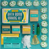 Bath Bomb Making Kit with 100% Pure Therapeutic Grade Essential Oils, Makes 12 DIY Lush Cupcake Mold Bath Bombs, Gift Box & Metal Bath Bomb Mold 2 Piece Set Included