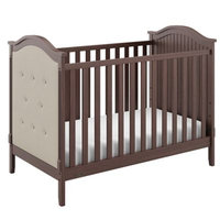 Storkcraft Linden Tufted 3-In-1 Convertible Crib - Walnut/Sand Baby Crib