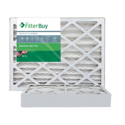 AFB Platinum MERV 13 15x25x4 Pleated AC Furnace Air Filter. Filters. 100% produced in the USA. (Pack of 2)