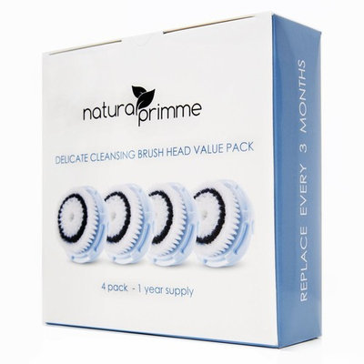 Natura Primme Facial Cleansing Replacement Brush Heads with Cap, Delicate Cleansing Brush Compatible with Mia, Mia2, Mia3 (Aria), Smart Profile, Alpha Fit, Pro, Plus and Radiance