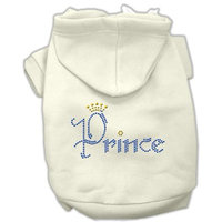 Mirage Pet Products Prince Rhinestone Hoodies, Size 16, Cream