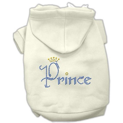 Mirage Pet Products Prince Rhinestone Hoodies, Size 16, Cream