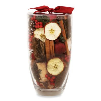 Nature's Inspirations Glass Vase Potpourri in Cinnamon Apple