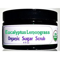 Flowersong Eucalyptus Lemongrass Organic Sugar Scrub - Soften, Moisturize and Exfoliate in One Step