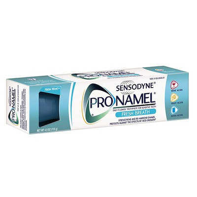 Sensodyne ProNamel Daily Fluoride Toothpaste for Sensitive Teeth Fresh Wave 4.0 oz.(pack of 12)