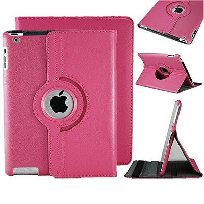 Clever 360 Angle view iPad mini 3 Ipad Mini 2 Ipad Mini 360 Rotating Magnetic PU Leather Case (Rose Pink) Smart Cover Stand for iPad mini 3 Ipad Mini 2 Ipad Mini