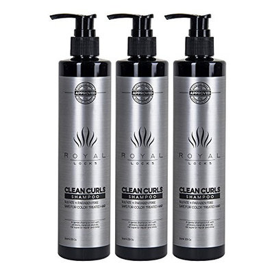 Curly Hair Shampoo (pack of 3) by Royal Locks Clean Curls is Sulfate and Paraben Free Gentle and hydrating for curly, dry, damaged, grey, permed, or fine hair. …