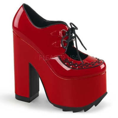 CRAMPS-01 Demonia Platform Sandals & Shoes Womens Red Pat Size: 6