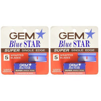 GEM Blue Star Super Single Edge, 5 Ct. (Pack of 2) + FREE Assorted Purse Kit/Cosmetic Bag Bonus Gift