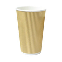 Packnwood 210GCR16BG 16 oz Rippled Beige Cups 3.5 x 5.4 in.