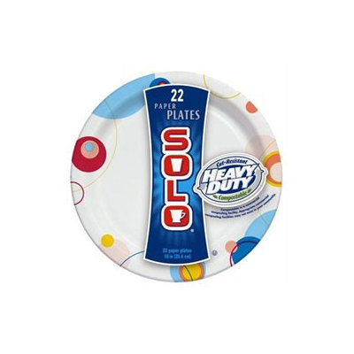 Solo 10IN Paper Plates, 22 count