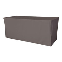 LA Linen TCpop-fit-96x48x30-CharcoalP34 4.3 lbs Polyester Poplin Fitted Tablecloth Charcoal