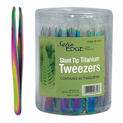 Satin Edge Slant Tip Titanium Tweezers, 0.90 Ounce