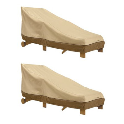 Classic Car Accessories Classic Accessories Veranda Patio Chaise Lounge Cover - Durable and Water Resistant Patio Cover, Medium, 2-Pack